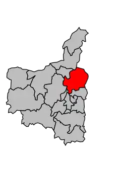 Кантон на карте департамента Арденны