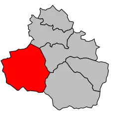 Кантон на карте департамента Арьеж