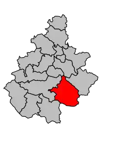 Кантон на карте департамента Аверон