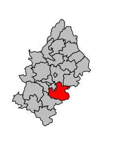 Кантон на карте департамента Аверон