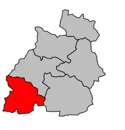 Кантон на карте департамента Канталь