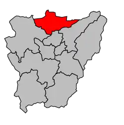 Кантон на карте департамента Канталь