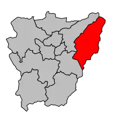 Кантон на карте департамента Канталь