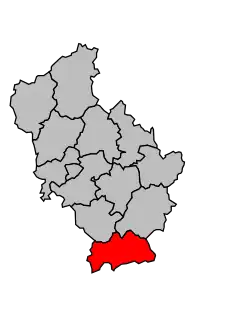 Кантон на карте департамента Коррез