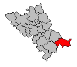 Кантон на карте департамента Верхняя Гаронна