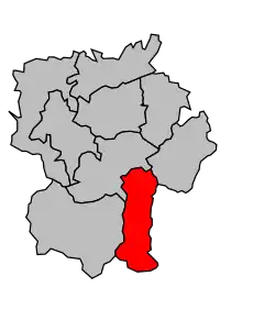 Кантон на карте департамента Верхние Пиренеи