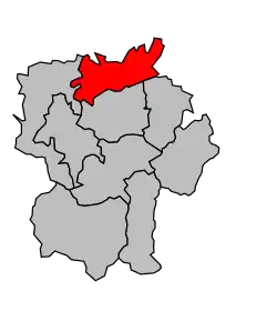 Кантон на карте департамента Верхние Пиренеи