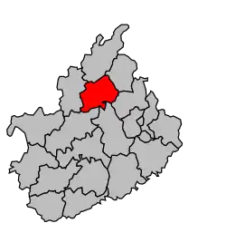 Кантон на карте департамента Верхняя Сона