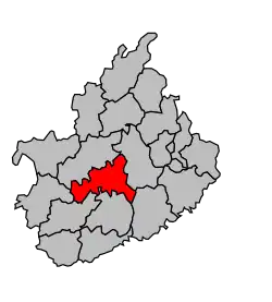 Кантон на карте департамента Верхняя Сона