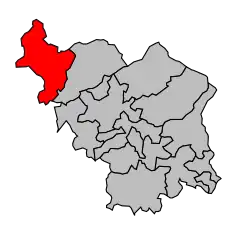 Кантон на карте департамента Верхняя Сона