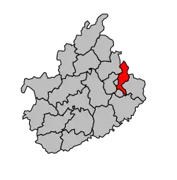 Кантон на карте департамента Верхняя Сона