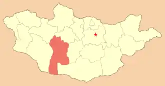 Баянхонгор на карте