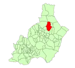 Расположение муниципалитета Альбокс на карте провинции