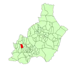 Расположение муниципалитета Бейрес на карте провинции