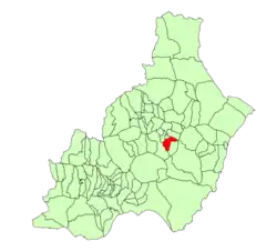 Расположение муниципалитета Бенисалон на карте провинции