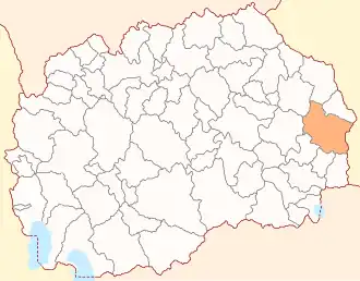 Расположение общины на карте Северной Македонии
