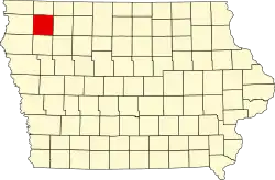 Округ О’Брайен на карте штата.