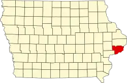 Округ Скотт на карте штата.