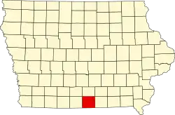 Округ Уэйн на карте штата.