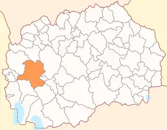 Расположение общины на карте Северной Македонии