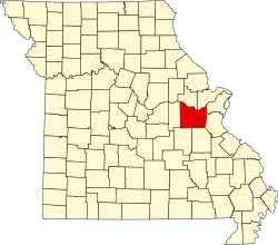 A state map highlighting Franklin County in the eastern part of the state.