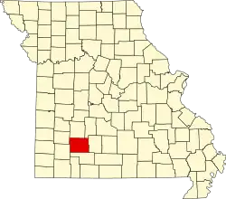 A state map highlighting Greene County in the southwestern part of the state.