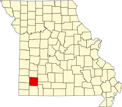 A state map highlighting Lawrence County in the southwestern part of the state.