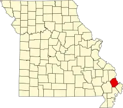 A state map highlighting Scott County in the southeastern part of the state.