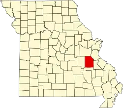 A state map highlighting Washington County in the southeastern part of the state.