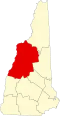 Округ Графтон на карте штата.