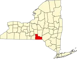 Округ Брум на карте штата.