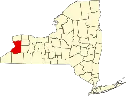 Округ Эри на карте штата.