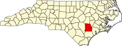 Округ Дуплин на карте штата.