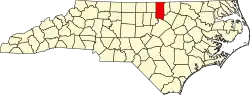 Округ Гранвилл на карте штата.