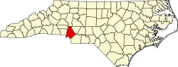 Округ Мекленберг на карте штата.