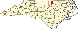 Округ Ванс на карте штата.