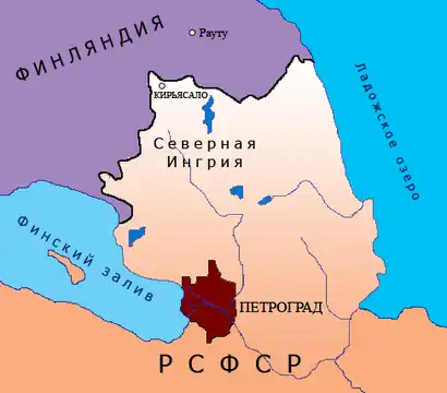 Северная Ингрия на карте РСФСР 1919—1920 годов