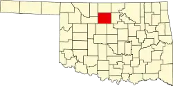 Округ Гарфилд на карте штата.