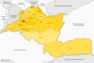 Карта архиепархии Вильявисенсио