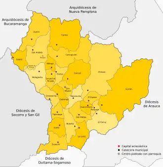Карта архиепархии Малаги-Соаты