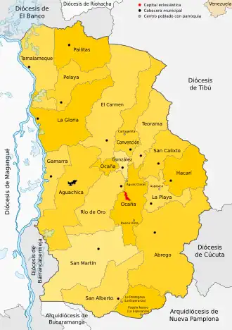 Карта епархии Оканьи