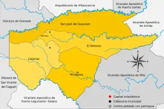 Карта епархии Сан-Хосе-дель-Гуавьяре