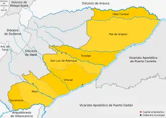 Карта апостольского викариат Тринидада