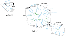Карта Таити и Моореа