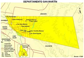 Департамент  Сан-Мартин на карте