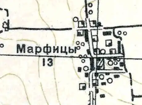 План деревни Марфицы. 1938 год