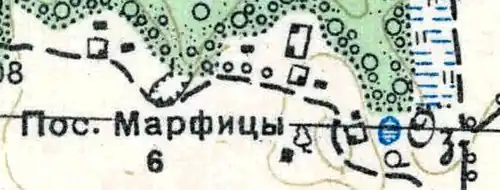 План посёлка Марфицы. 1938 год