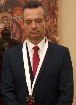 Маринос Рицудис на церемонии награждения орденом Святого Царя Константина в 2018 году