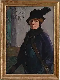 Self-portrait in purple velvet