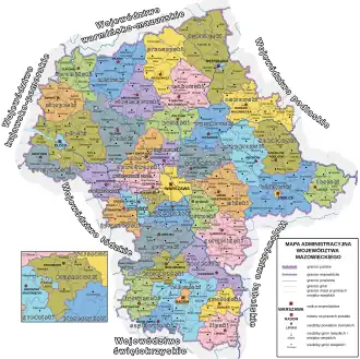 Мазовецкое воеводство на карте
